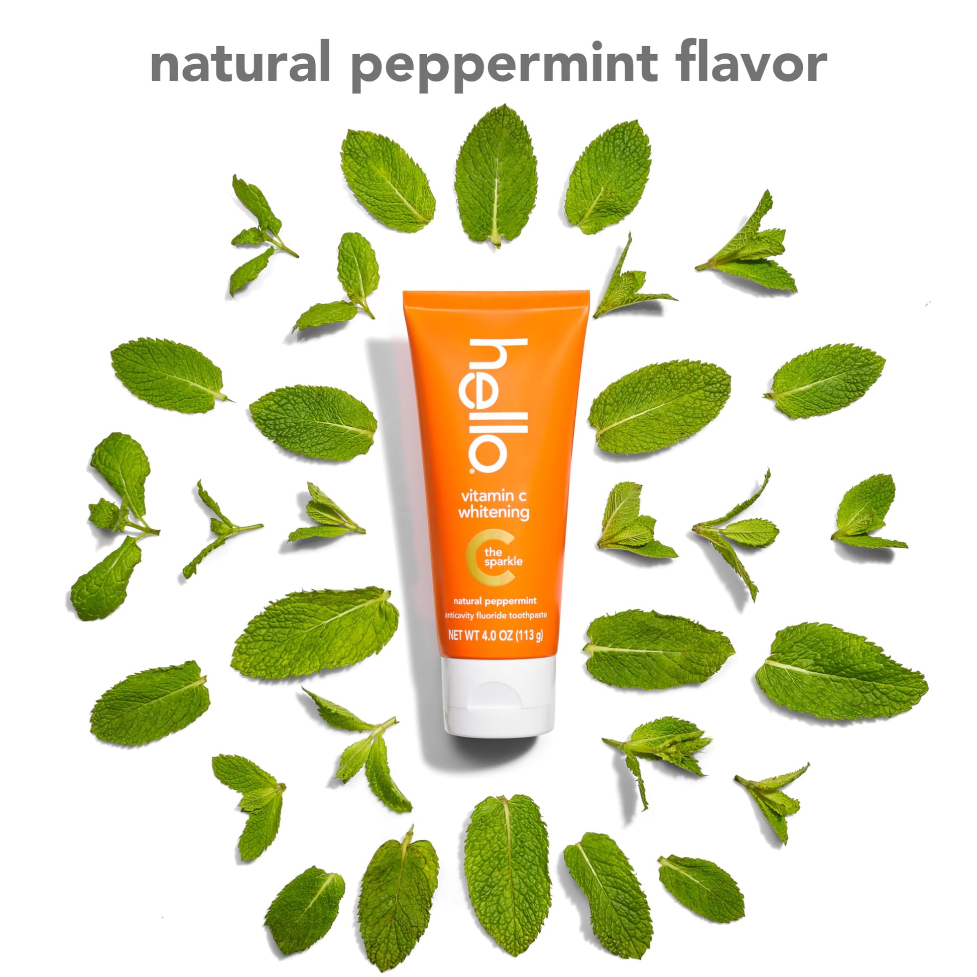 hello Vitamin C Whitening Toothpaste with Fluoride, Whitening SLS Free Toothpaste, Up to 2 Shades Whiter Teeth, No Peroxide, Safe for Everyday Use, Natural Peppermint, 4.0 Oz Nirvana Guru