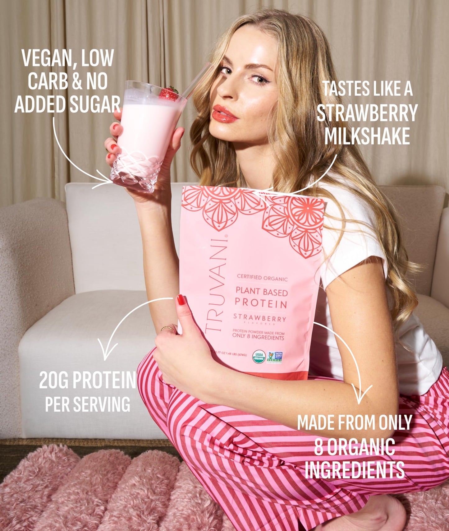 Truvani Vegan Protein Powder | Vanilla | 20g Organic Plant Based Protein | 18 Servings | Keto | Gluten & Dairy Free | Low Carb | No Added Sugar