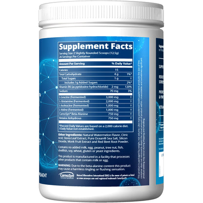 MRM Nutrition Reload BCAA+G Post-Workout Recovery| Island Fusion Flavored| 9.6g Amino Acids| with CarnoSyn®| Muscle Recovery| Keto Friendly| 26 Servings - Nirvana Guru