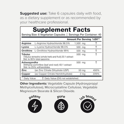HGH Supplements for Men & Women (240 Count) 3,550mg+ Support Muscle Growth & Healthy Levels of Human Growth Hormone for Men, with High-Purity Arginine, Ornithine, Lysine, Tribulus, and Ashwagandha TQ Nirvana Guru
