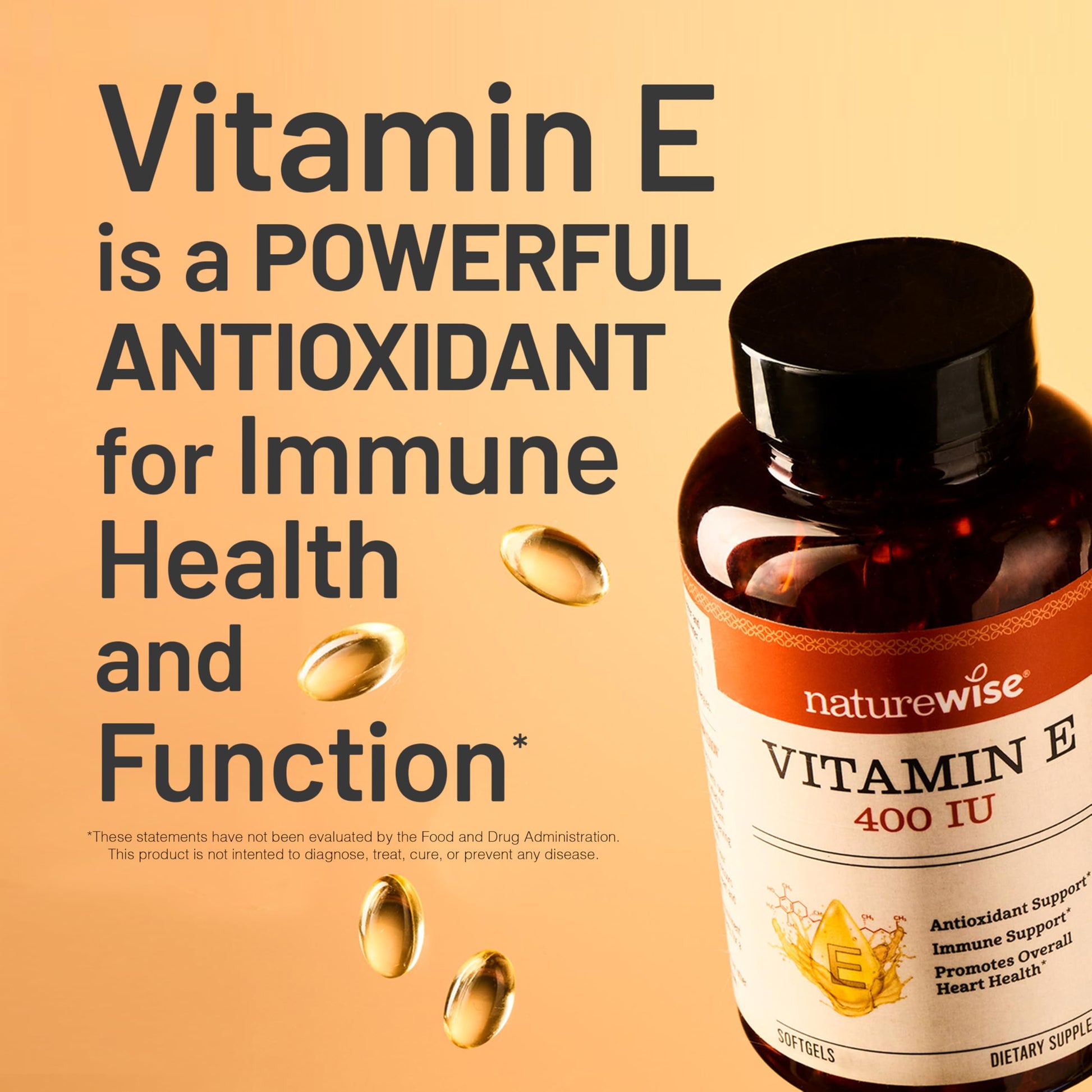 NatureWise Vitamin E 400 IU Softgels (180mg DL-Alpha) - Dairy, Gluten & Soy Free - Antioxidant-Rich Dietary Supplement for Skin, Heart, and Immune Health Support - 4-Month Supply, 120 Count Nirvana Guru