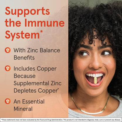 Jarrow Formulas Zinc Balance 15 mg - 100 Servings (Veggie Caps) - Includes Copper - Essential Mineral for Immune System Support - Immune Support Supplement - Gluten Free Zinc Copper Supplement - Vegan - Nirvana Guru