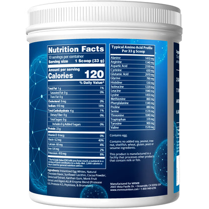 MRM Nutrition Egg White Protein | Vanilla Flavored | 23g Fat-Free Protein | with Digestive enzymes | Highest Biological Value | Clinically Tested | 20 Servings - Nirvana Guru