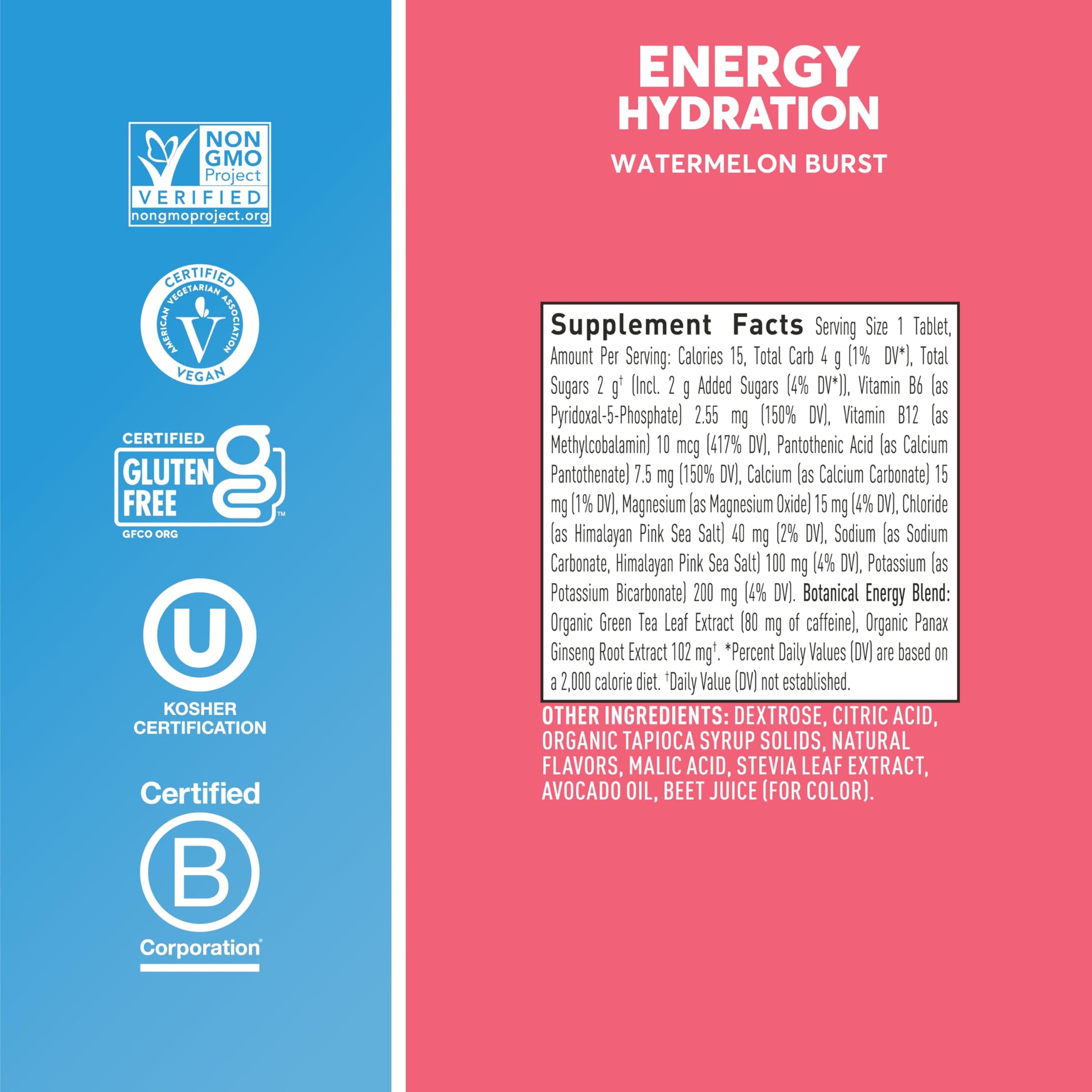 Nuun Energy Electrolyte Tablets with Ginseng, Caffeine from Green Tea Extract, Vitamin B12, B6, B5, Magnesium & 4 Other Electrolytes, Gluten Free & Vegan, Tropical Punch, 8 Pack (80 Servings Total) Nirvana Guru