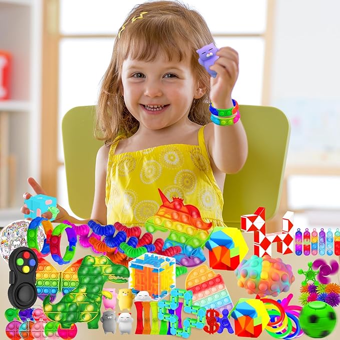 Fidget Toys, 120 Pack Fidgets Set Stocking Stuffers for Kids Party Favors Autism Sensory Toy Bulk Adults Kids Boys Girls Teens Stress Autistic ADHD Anxiety Carnival Treasure Classroom Prizes nirvanaguru