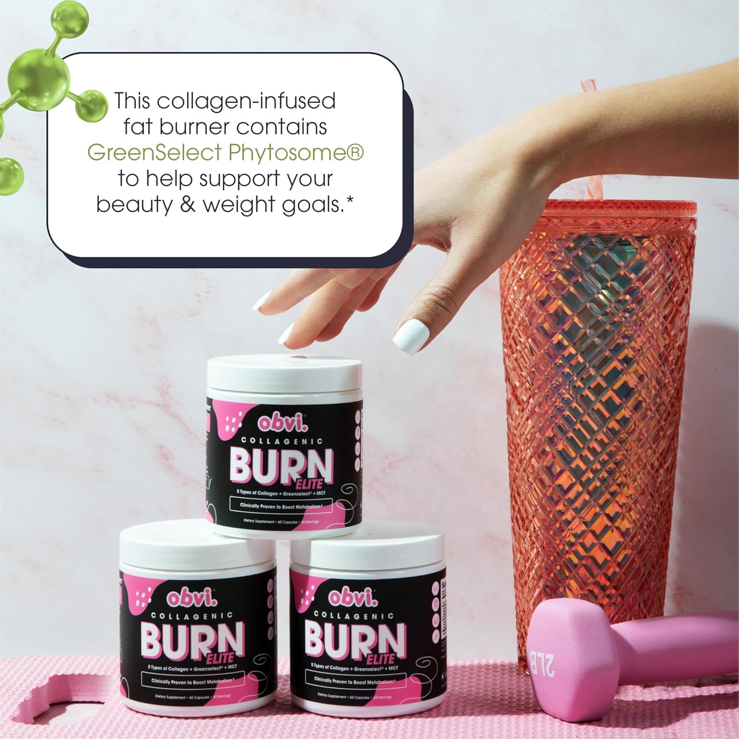 Obvi Burn Elite | Supports Metabolism Boost, Energy, and Focus | Supplement with Collagen and Green Tea | Supports Healthy Hair, Skin, Nails, and Joints | 60 Capsules, 30 Servings - Nirvana Guru