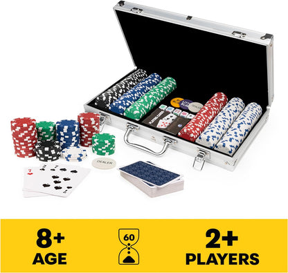 Spin Master Games, Cardinal Classics, 300-Piece Poker Set with Aluminum Carrying Case & Professional Weight Chips & Poker Dice, for Ages 8+ Nirvana Guru