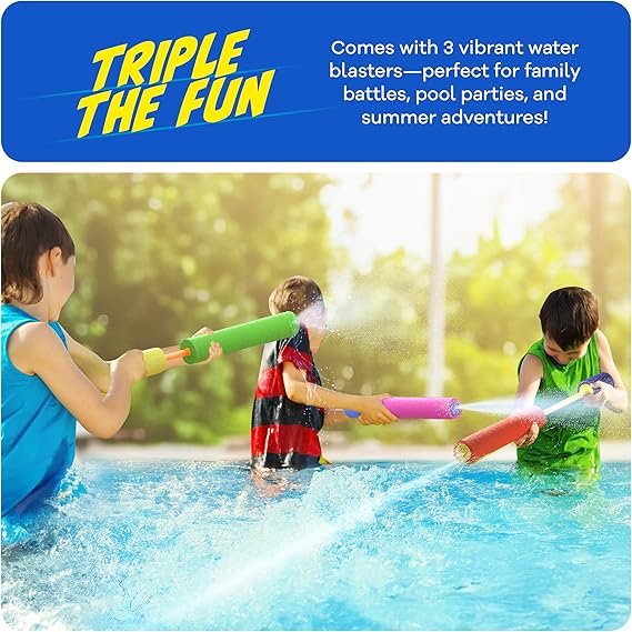 Water Guns For Kids - Outdoor Water Toys - Pool Toys for Kids Ages 4-8, 6-8, 8-10, 8-12 - Squirt Gun Blaster - Pool Games - Backyard Summer Party Activities - Kid Swim Toy for Girls, Boys, Teen - 3 Pk nirvanaguru