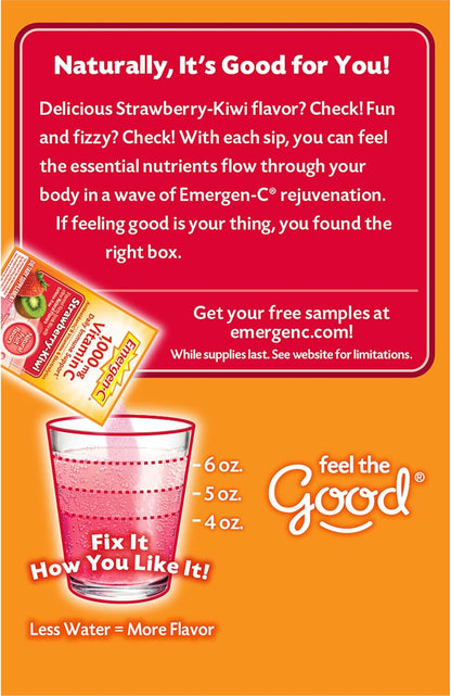 Emergen-C 1000mg Vitamin C Powder for Daily Immune Support Caffeine Free Vitamin C Supplements with Zinc and Manganese, B Vitamins and Electrolytes, Super Orange Flavor - 30 Count Nirvana Guru