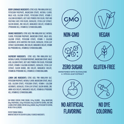 TREVI™ Sugar Free Electrolytes - Drink Mix Hydration Powder Packets - 28 Count - Variety Pack 1