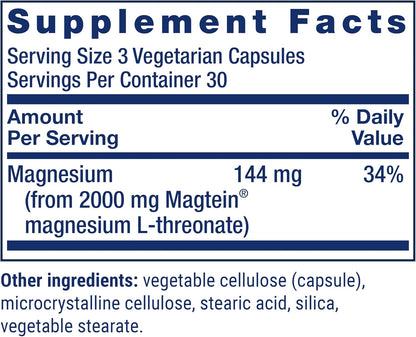 Life Extension Neuro-Mag Magnesium L-Threonate, Magnesium L-threonate, Memory Health, Quick Thinking, Cognitive Health Support, Vegetarian, Non-GMO, 90 Vegetarian Capsules - Nirvana Guru
