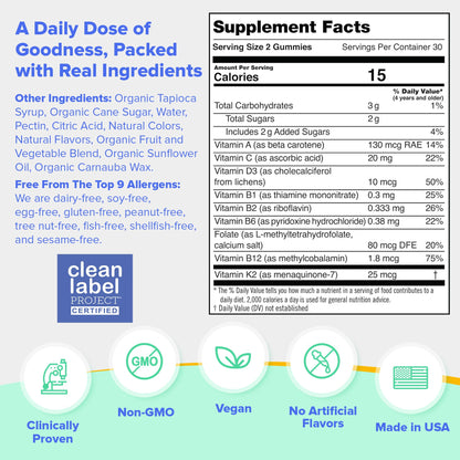 First Day Kids Multivitamin Gummies Age 4+, Strawberry & Orange - Kids Vitamins Multivitamin Gummy A C D3 K2 B1 B2 B6 B12 Folate, Immunity & Brain Function, Vegan - 30 Day Supply, Packaging May Vary Nirvana Guru