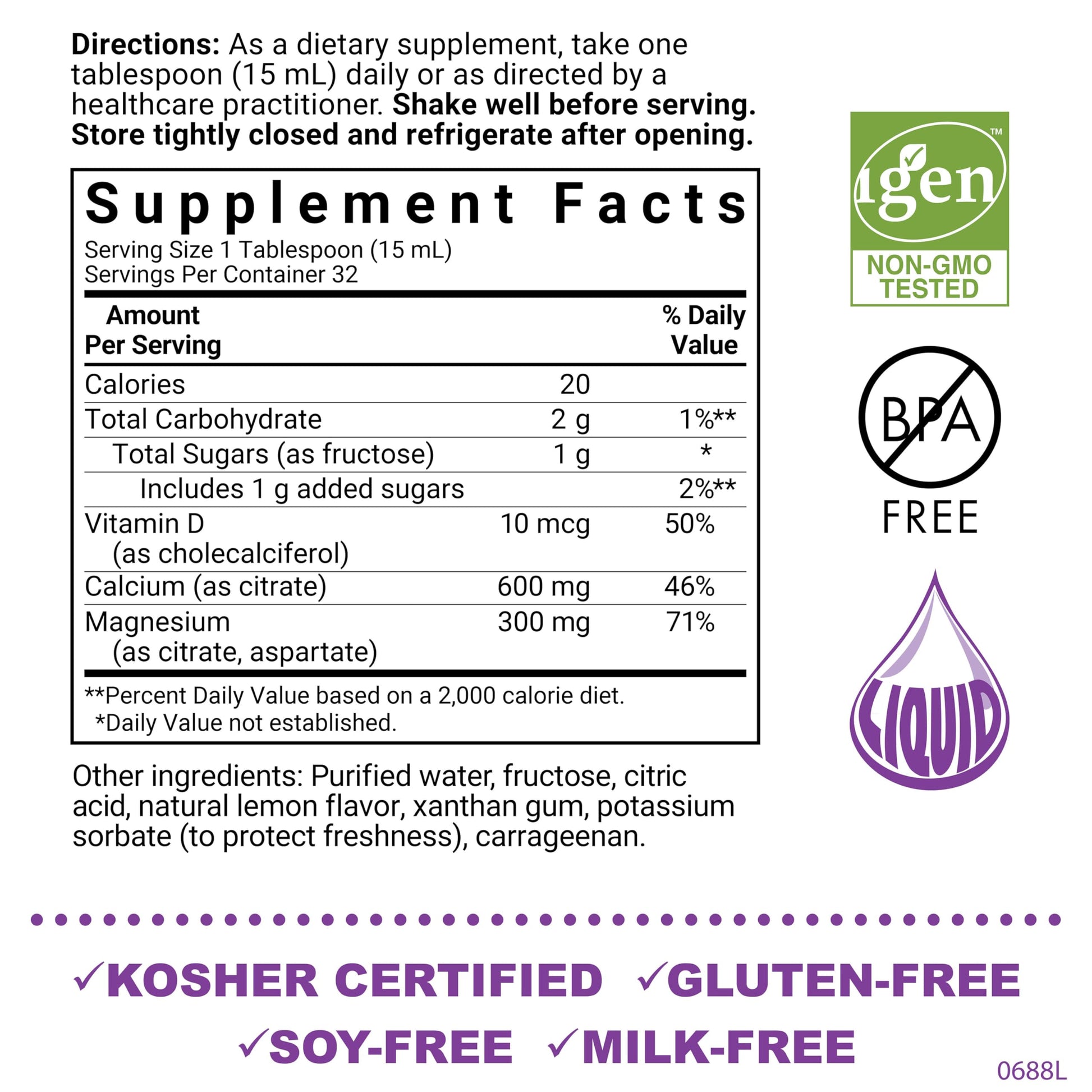 Bluebonnet Nutrition Liquid Calcium Citrate, Magnesium, Vitamin D3, Bone Health, Gluten Free, Soy Free, Milk Free, Kosher, 16 fl oz, 32 Servings, Mixed Berry Flavor Nirvana Guru