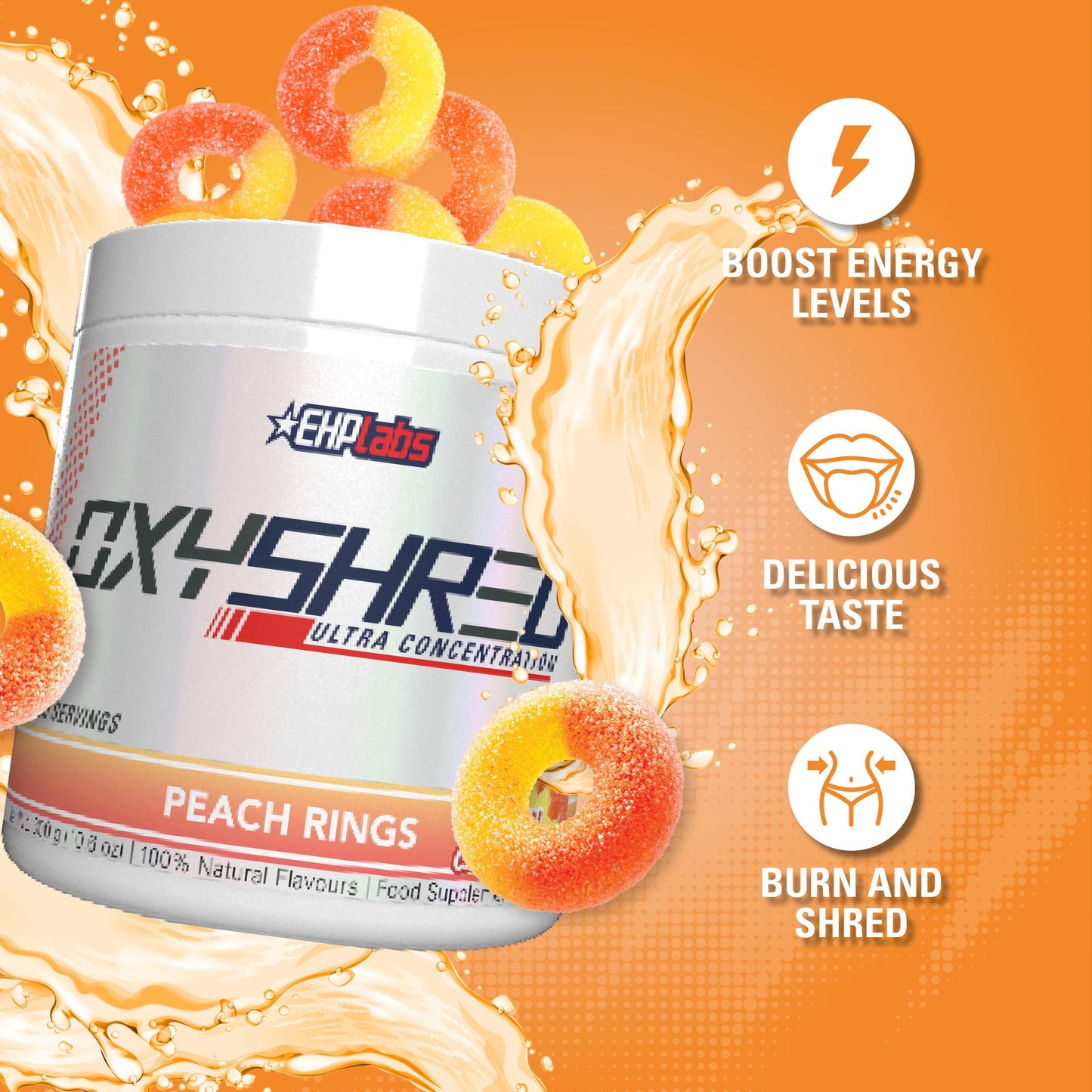 EHP Labs OxyShred Pre Workout Powder - Preworkout Powder with L Glutamine & Acetyl L Carnitine, Energy Boost Drink - Mango, 60 Servings Nirvana Guru
