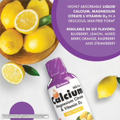 Bluebonnet Nutrition Liquid Calcium Citrate, Magnesium, Vitamin D3, Bone Health, Gluten Free, Soy Free, Milk Free, Kosher, 16 fl oz, 32 Servings, Mixed Berry Flavor Nirvana Guru