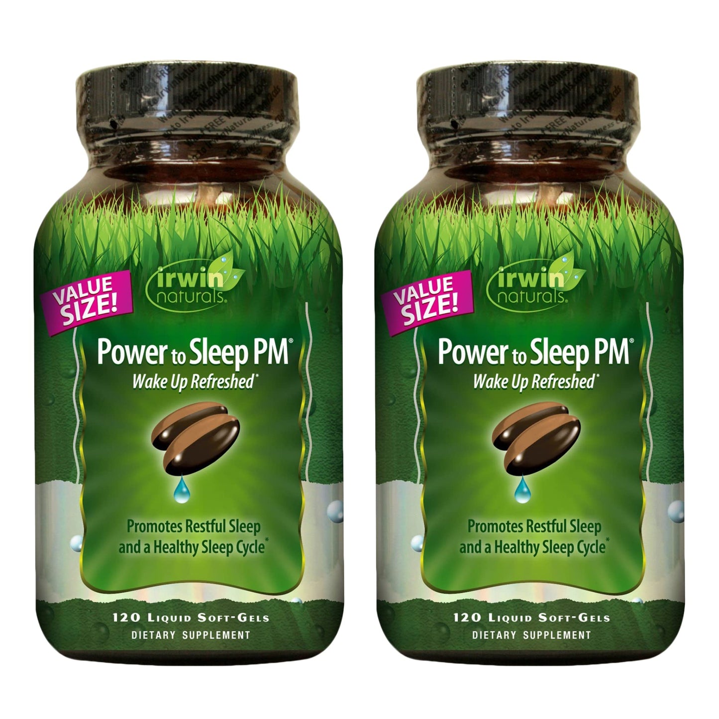 Irwin Naturals Power to Sleep PM - 120 Liquid Soft-Gels - with Melatonin, GABA, Ashwagandha, Valerian Root & L-Theanine - 60 Servings - Nirvana Guru