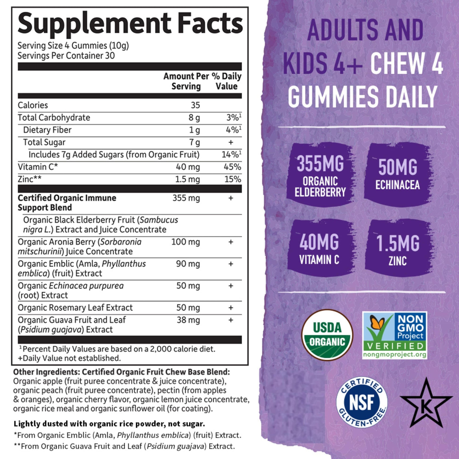 Garden of Life Organics Elderberry Gummies for Adults & Kids - Immune Support Supplement with Organic Fruit, Herbal Blend, Elderberry, Echinacea, Zinc, Vitamin C, 120 Vegan Gluten Free Gummies - Nirvana Guru