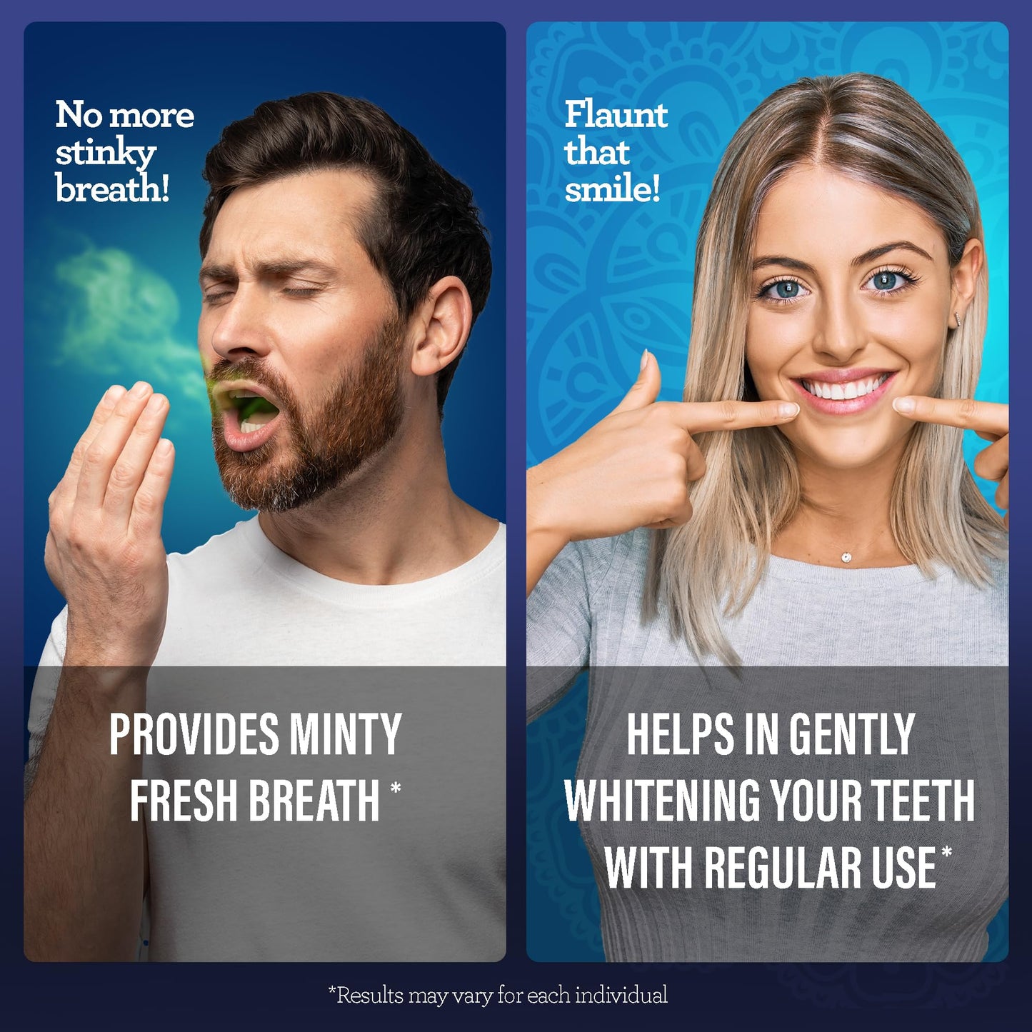 GuruNanda Teeth Whitening Dual Barrel Oxyburst Mouthwash - Alcohol & Fluoride Free, Hydrogen Peroxide to Promote Whiter Teeth - Wild Mint - 20 Fl Oz Nirvana Guru