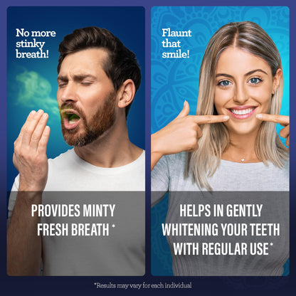 GuruNanda Teeth Whitening Dual Barrel Oxyburst Mouthwash - Alcohol & Fluoride Free, Hydrogen Peroxide to Promote Whiter Teeth - Wild Mint - 20 Fl Oz Nirvana Guru