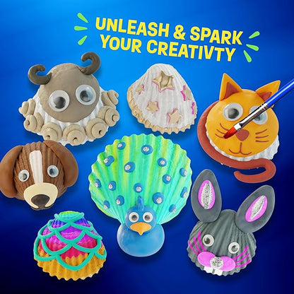 Dan&Darci Kids Sea Shell Painting Kit - Arts & Crafts Gifts for Boys and Girls - Craft Activities Kits - Creative Art Activity Gift Toys for Age 6, 7, 8, 9, 10, 11 & 12 Year Old 8-12 nirvanaguru
