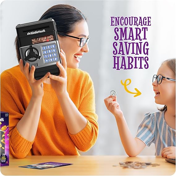 Piggy Bank for Kids - Electronic Money Saving Box w/Code- ATM Safe - Toy Coin Bank - Boys Toys for Age 3, 4, 5, 6, 7, 8, 9 - Birthday Gifts for 8, 9, 10, 11, 12 Year Old Boy and Girl nirvanaguru