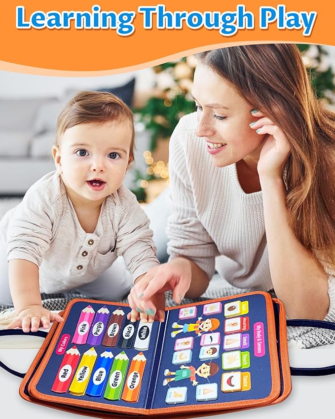 Exorany Busy Board Montessori Toys for Toddler Boy & Girl Birthday Gifts, Busy Book Learning Sensory Toys for Toddlers, Toddler Travel Toy Educational Activities Learn Fine Motor Skills nirvanaguru