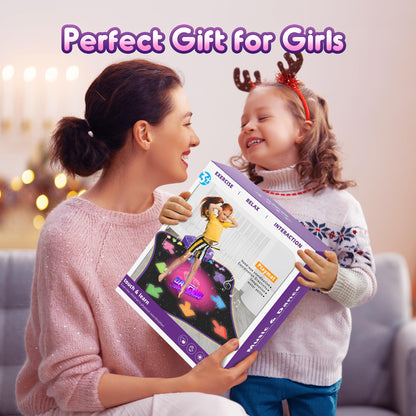 Flooyes Dance Mat Toys for 3-12 Year Old Kids, Electronic Dance Pad with Light-up 6-Button Wireless Bluetooth, Music Dance with 5 Game Modes, Birthday Toys Gifts for 3 4 5 6 7 8 9 10+ Year Old Girls Nirvana Guru