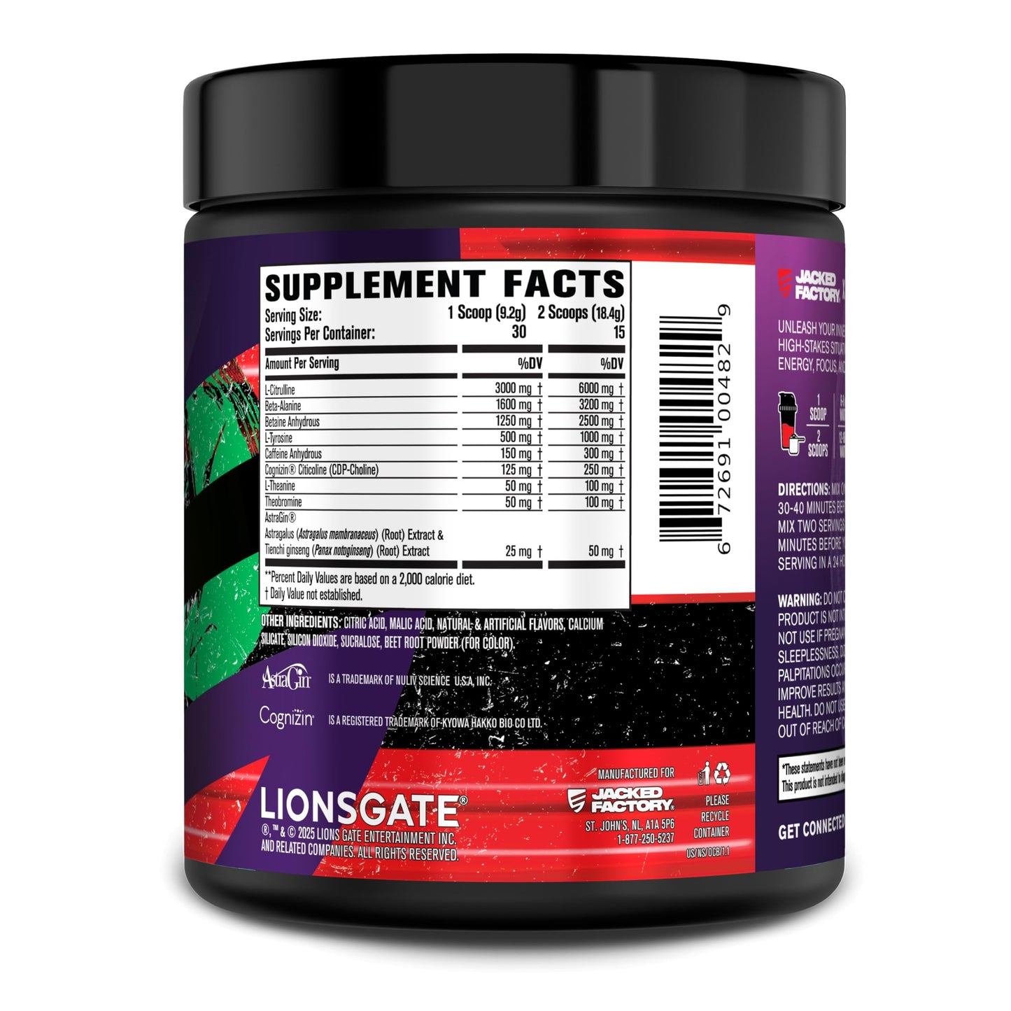 Jacked Factory NITROSURGE Pre Workout Supplement - Energy Booster, Instant Strength Gains, Clear Focus & Intense Pumps - NO Booster & Powerful Preworkout Energy Powder - 30 Servings, Blue Raspberry