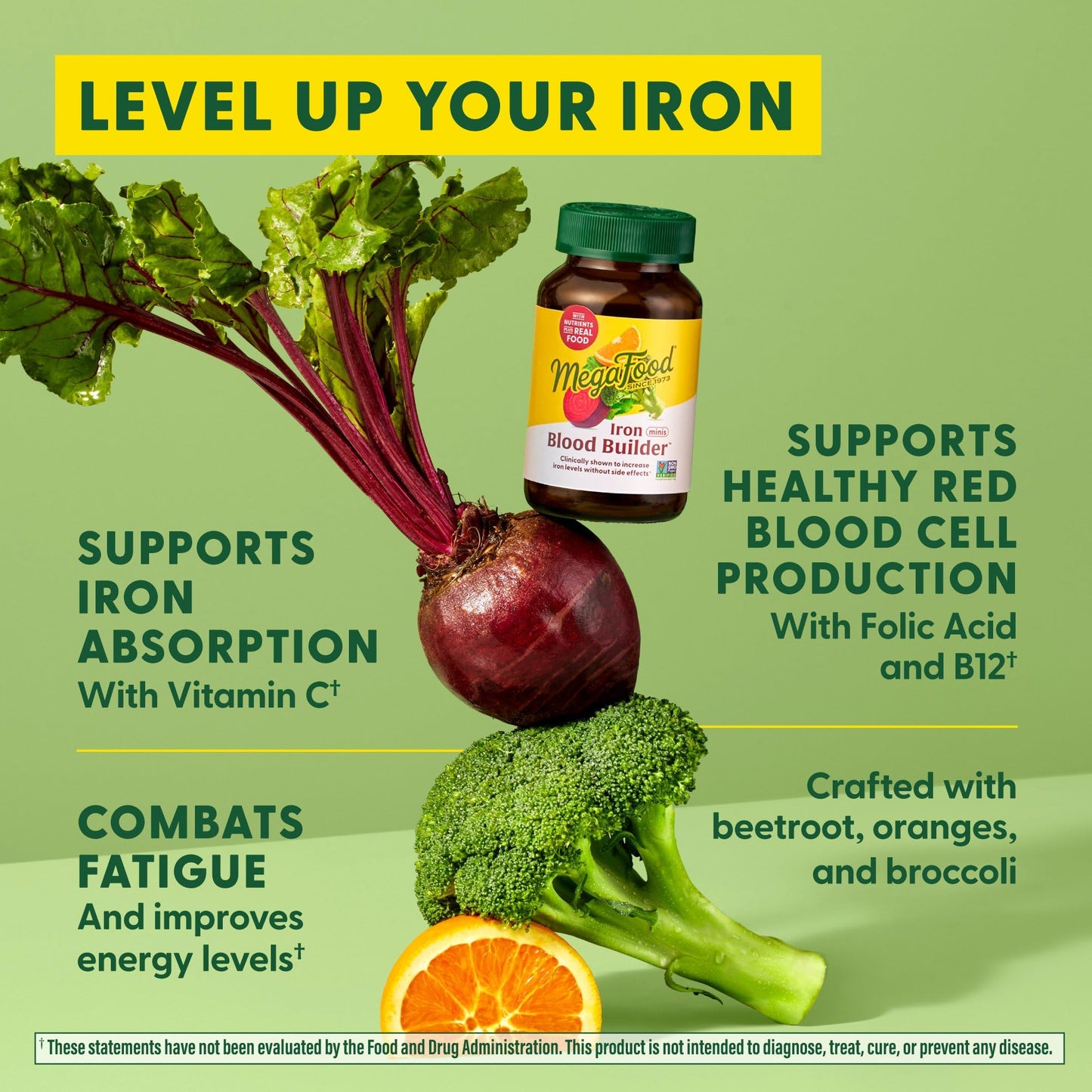 MegaFood Blood Builder Iron Supplement Clinically Shown to Increase Iron Levels Without Side Effects, Vegan Supplement For Women with Vitamin C, Vitamin B12 & Folic Acid, 90 Tablets - Nirvana Guru