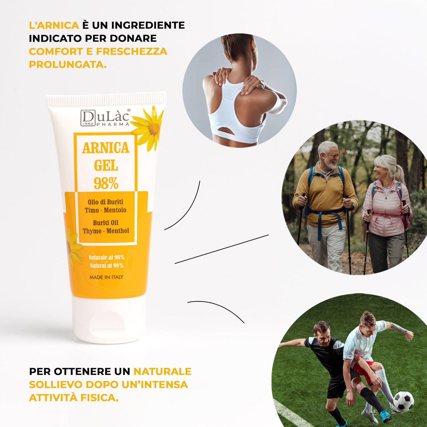 Dulàc - Arnica Gel for Bruising and Swelling 16.9 Fl Oz, 98% Arnica Montana Cream Extra Strength for Muscle and Joint Relief, Non-Greasy, Natural Formula, Cool Effect, Alcohol Free