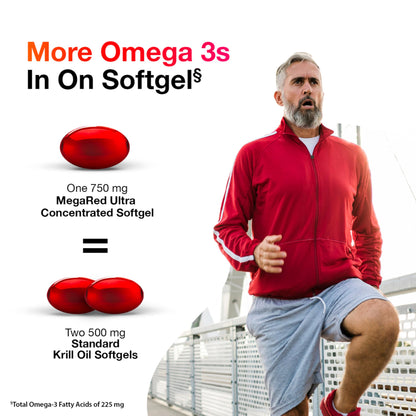 MegaRed - Omega-3 Krill Oil 350mg Softgels (130 Count in A Bottle), EPA & DHA Omega-3 Fatty Acids with No Fishy Aftertaste Unlike Fish Oil, Contains Antioxidant Astaxanthin - Nirvana Guru