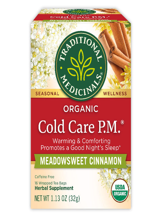 Traditional Medicinals Tea, Organic Cold Care PM, Get a Good Night's Sleep, 16 Tea Bags - Nirvana Guru