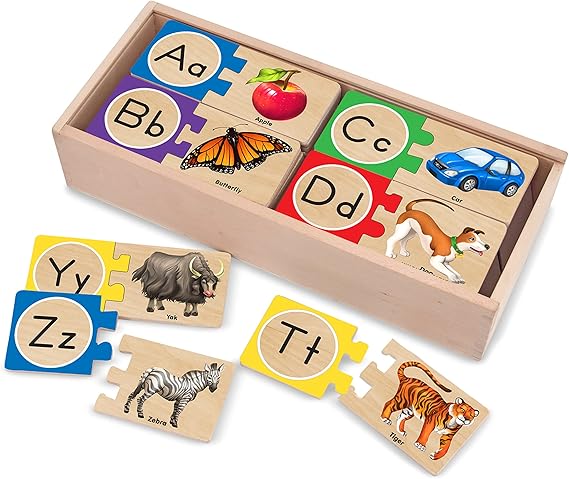 Melissa & Doug Self-Correcting Alphabet Wooden Puzzles with Storage Box (52 pcs) ABC Puzzles, Wooden Alphabet Puzzle for Kids Ages 4+ nirvanaguru