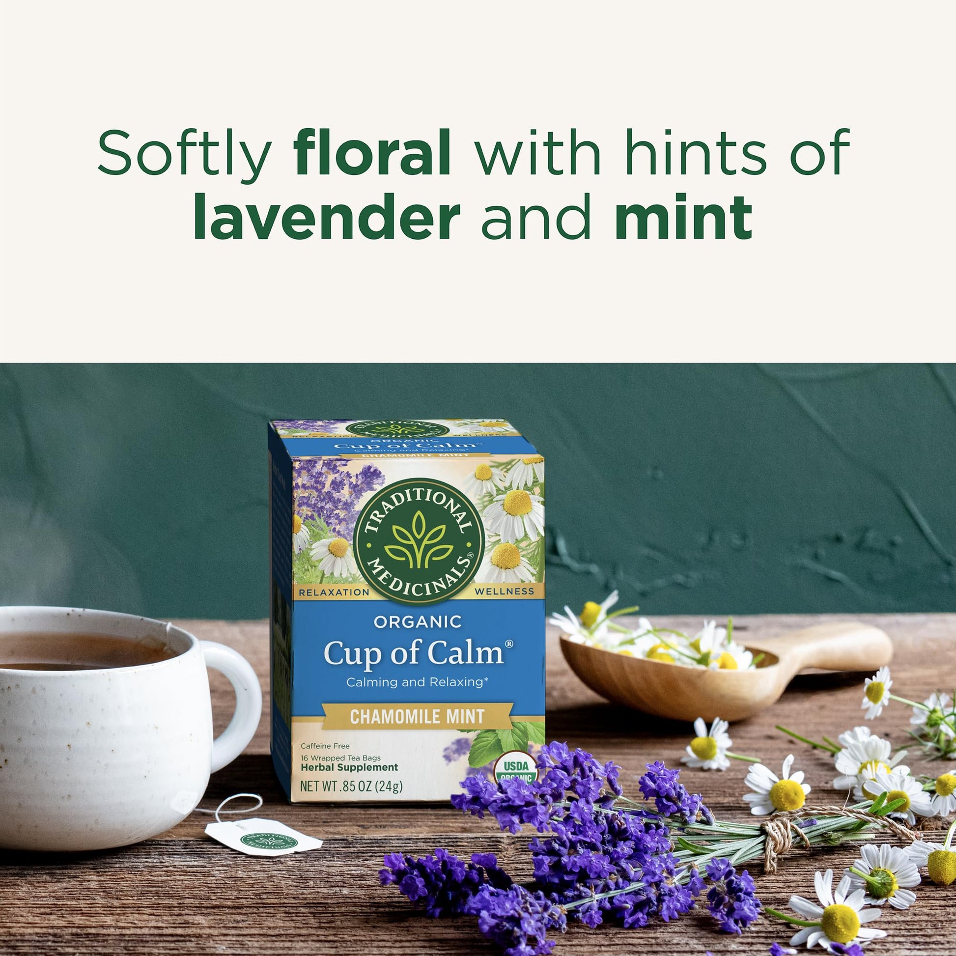Traditional Medicinals Tea, Organic Chamomile, Calming, Calms Your Nerves, Supports Healthy Digestion, 96 Tea Bags (6 Pack) - Nirvana Guru