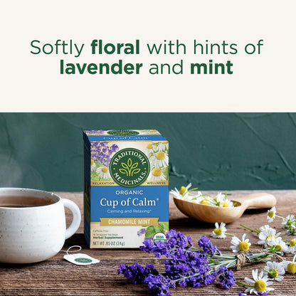 Traditional Medicinals Tea, Organic Chamomile, Calming, Calms Your Nerves, Supports Healthy Digestion, 96 Tea Bags (6 Pack) - Nirvana Guru