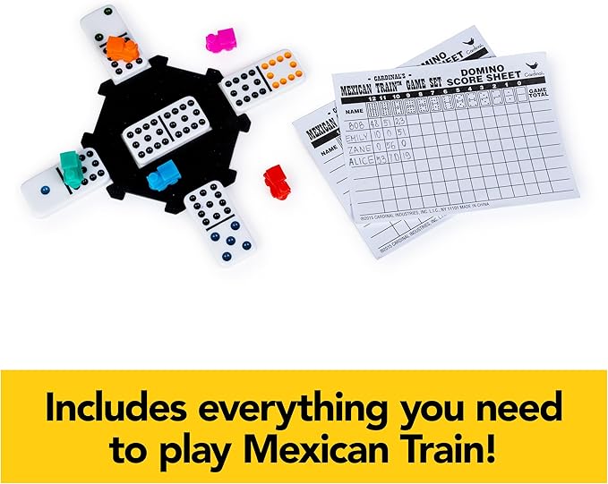 Spin Master Games, Mexican Train Dominoes Set in Aluminum Carry Case, Includes Colorful Trains for Fun-Filled Family Game Night, for Kids & Family, 2-8 Players, for Ages 8 & Up nirvanaguru