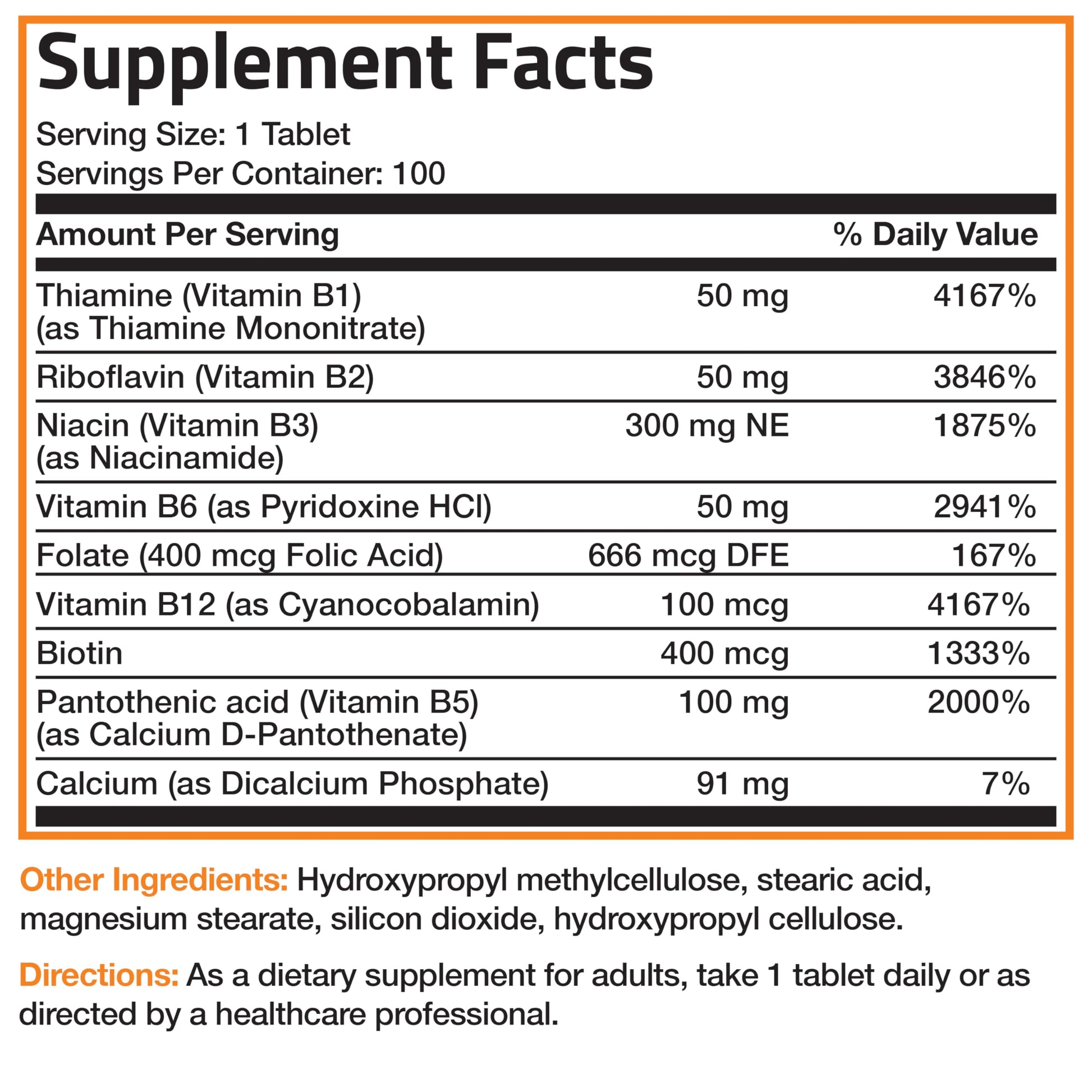 Bronson Super B Vitamin B Complex Sustained Slow Release (Vitamin B1, B2, B3, B6, B9 - Folic Acid, B12) Contains All B Vitamins 60 Tablets Nirvana Guru