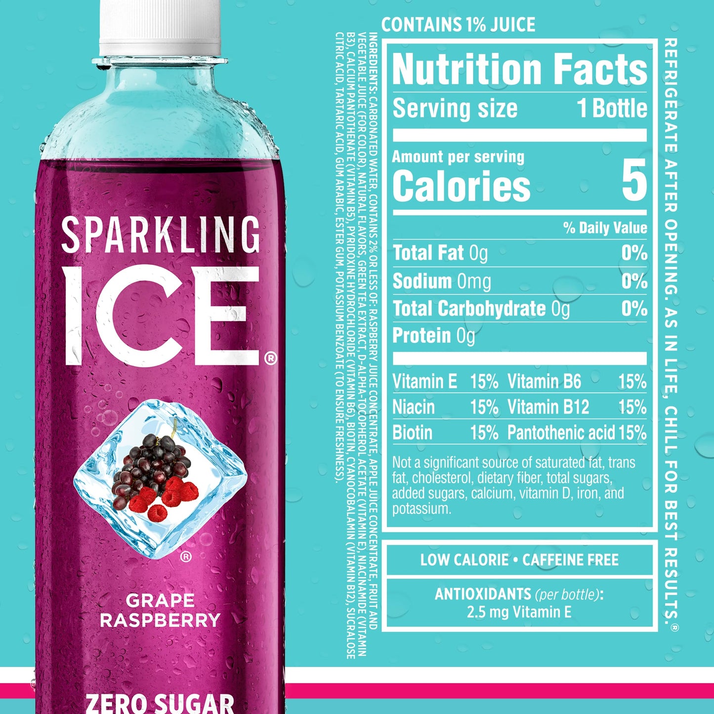 Sparkling Ice Purple Variety Pack, Flavored Water, Zero Sugar, with Vitamins and Antioxidants, 17 fl oz, 12 count (Black Raspberry, Cherry Limeade, Orange Mango, Kiwi Strawberry)