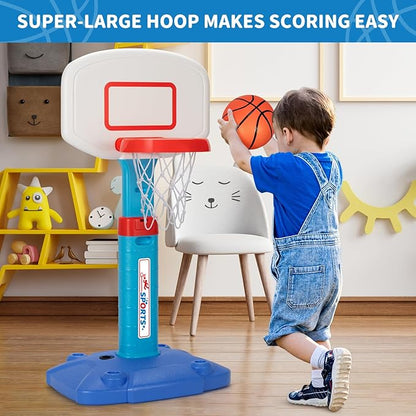 Toddler Basketball Hoop Indoor for Age 1-3, Adjustable Kids Basketball Hoops, Mini Basketball Hoop with 3 Balls for Outdoor Poolside, Birthday Christmas Sport Toys Gift for Baby Boys Girls Age 1 2 3 4 Nirvana Guru