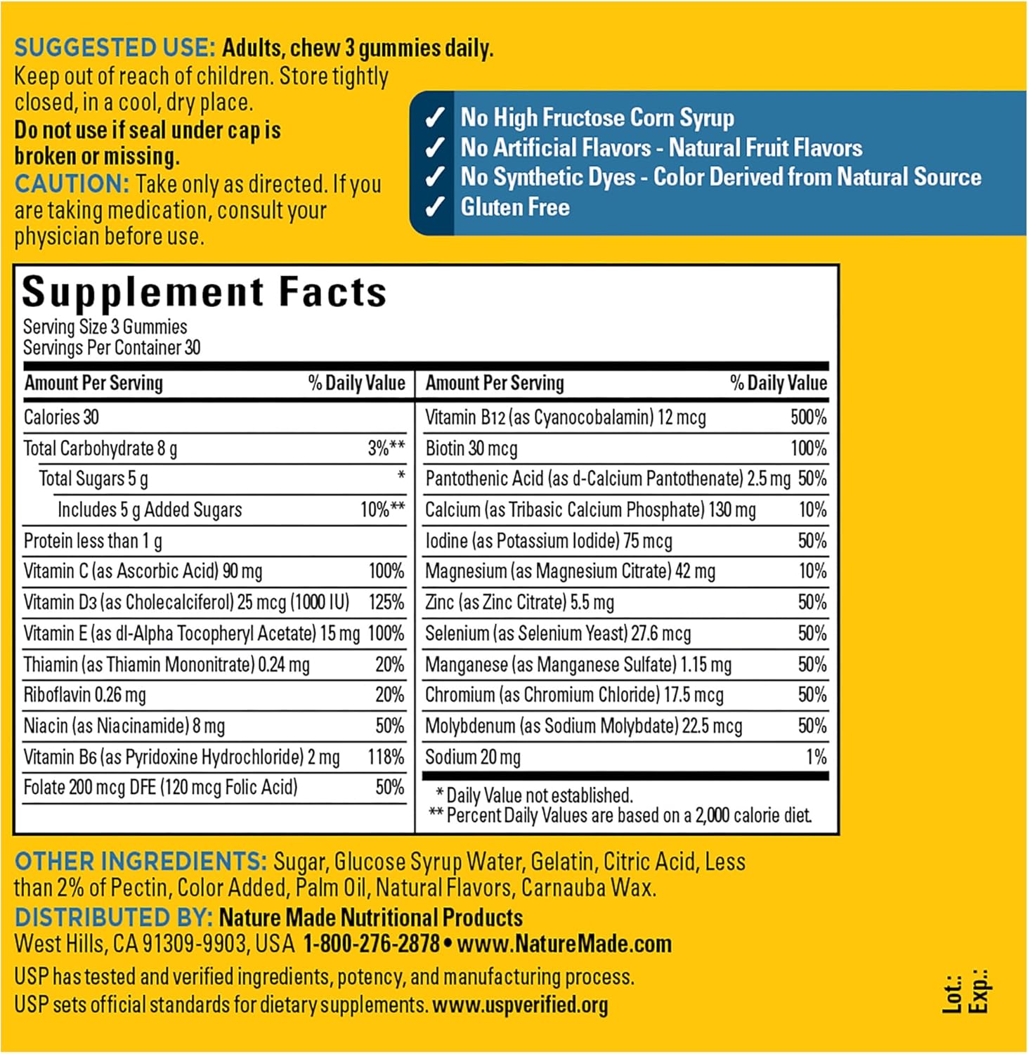 Nature Made Advanced Multivitamin Gummies for Him with Magnesium Citrate, Calcium & All 8 B Vitamins, Multivitamin for Men, 90 Gummies, 30 Day Supply - Nirvana Guru
