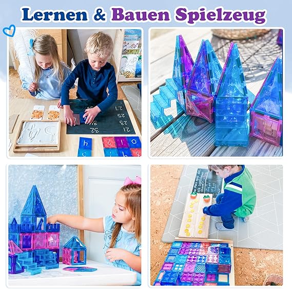 Diamond Magnetic Building Blocks - Princess Toys for 3-8 Year Old Girls & Boys - 3 4 5 6 Year Old Girl Birthday Xmas Present Preschool K12 Classroom Decor Classroom Must Haves School Supplies nirvanaguru