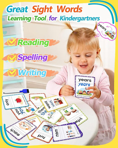 Sight Words Flash Cards Kindergarten, 250 Dolch Sight Word Writing Reading Spelling Games, Preschool Kindergarten Toddler Learning Activities, Homeschool Supplies Educational Toys for Kids Ages 3+ nirvanaguru
