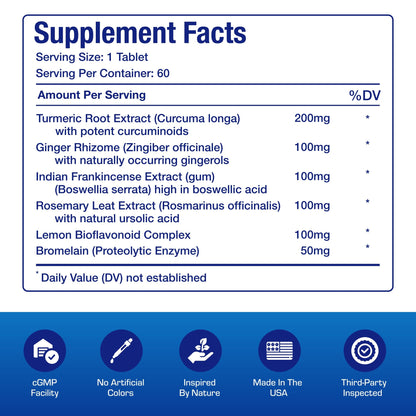 Pro ENZ Joint Support Supplement - Clinical Formula Turmeric Boswellia Supplement for Joint & Cartilage Mobility and Comfort Support Plus Eicosanoid Management with Proteolytic Enzymes (120 Servings) Nirvana Guru