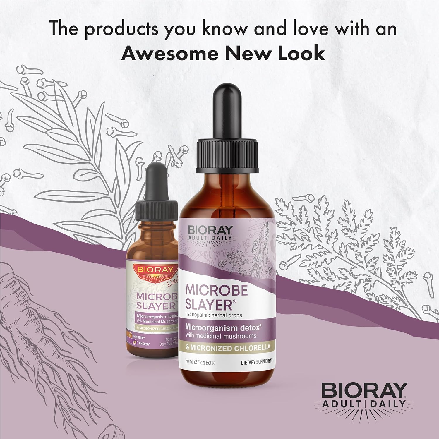 BIORAY Daily Microbe Slayer - 2 fl oz - Promotes Balance of Intestinal Microbes & Nourishes The Liver - Non-GMO, Vegetarian, Gluten Free Nirvana Guru