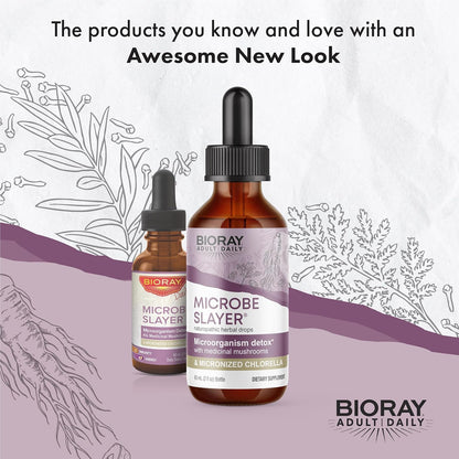 BIORAY Daily Microbe Slayer - 2 fl oz - Promotes Balance of Intestinal Microbes & Nourishes The Liver - Non-GMO, Vegetarian, Gluten Free Nirvana Guru