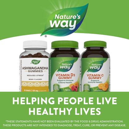Nature's Way Vitamin D3 Gummies, Supports Immune and Bone Health*, 2000 IU (50 mcg) per 2-gummy Serving, Mixed Fruit Flavored, 120 Gummies - Nirvana Guru