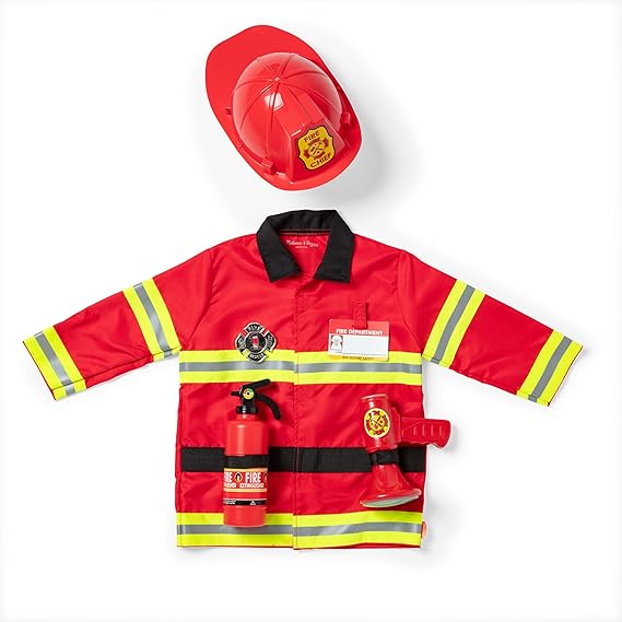 Melissa & Doug Fire Chief Role Play Costume Dress-Up Set, Pretend Play Firefighter Outfit with Realistic Accessories for Kids and Toddlers Ages 3+ nirvanaguru