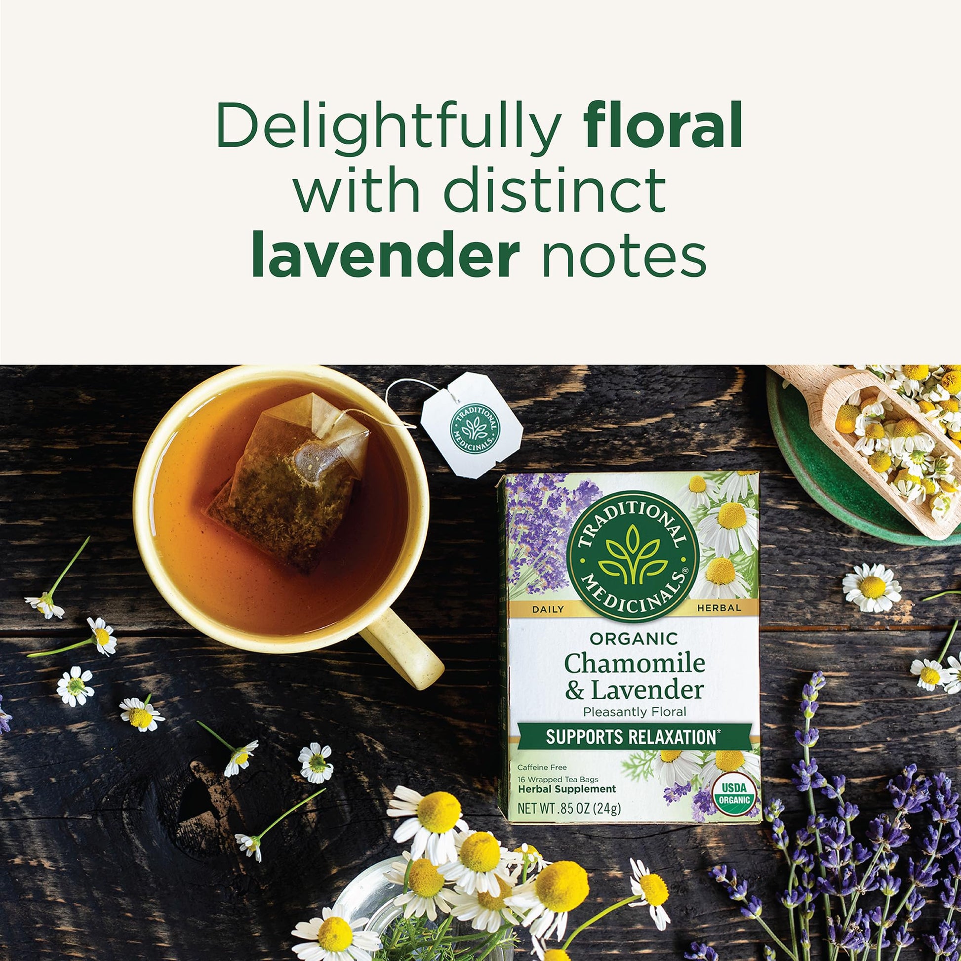 Traditional Medicinals Tea, Organic Chamomile, Calming, Calms Your Nerves, Supports Healthy Digestion, 96 Tea Bags (6 Pack) - Nirvana Guru