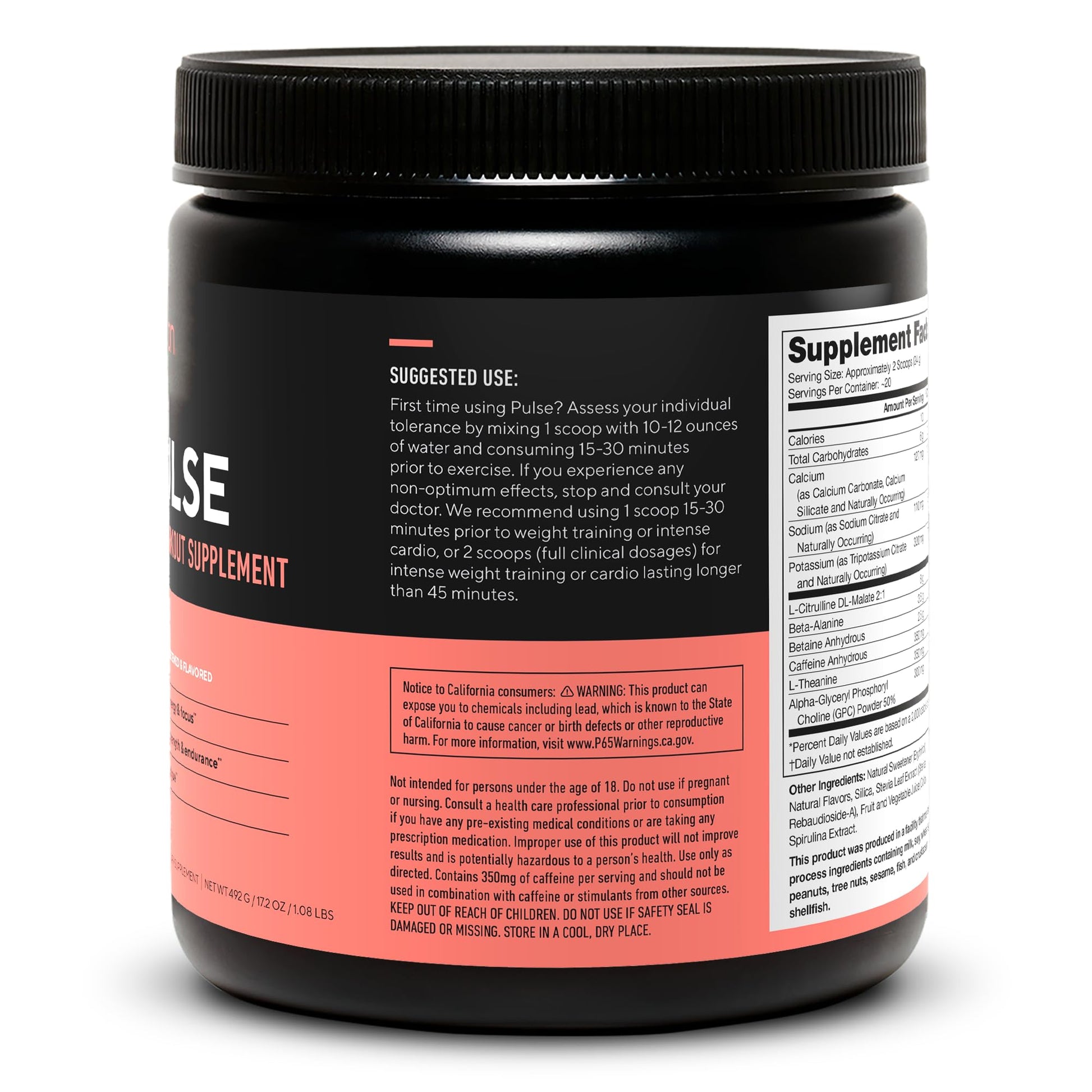 LEGION Pulse Pre Workout Supplement - All Natural Nitric Oxide Preworkout Drink to Boost Energy, Creatine Free, Naturally Sweetened, Beta Alanine, Citrulline, Alpha GPC (Fruit Punch) Nirvana Guru