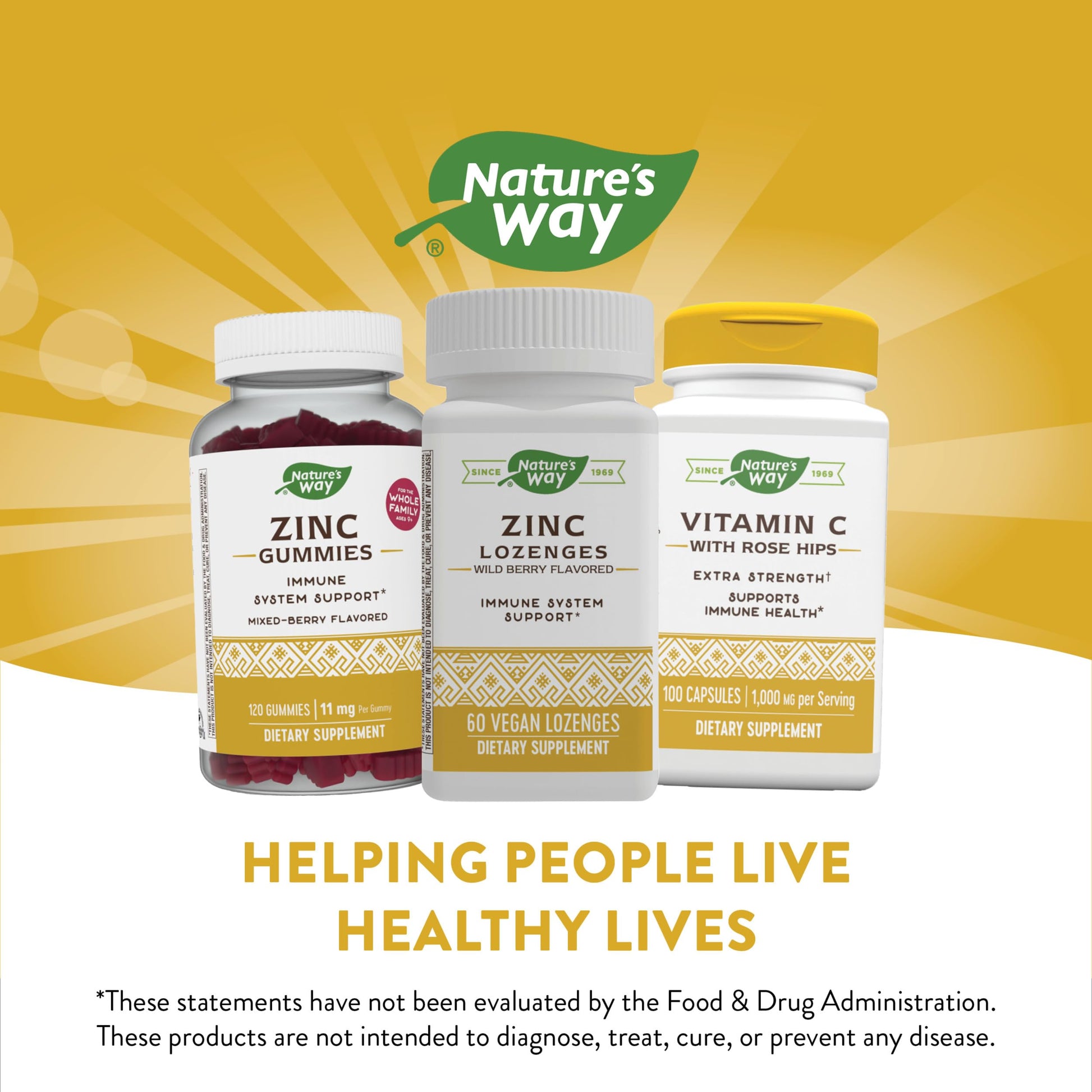 Nature's Way Zinc Lozenges with Vitamin C & Echinacea, Immune Support*, 23 mg of Zinc & 100 mg of Vitamin C per Serving, Wild Berry Flavored, 60 Lozenges (Packaging May Vary) - Nirvana Guru